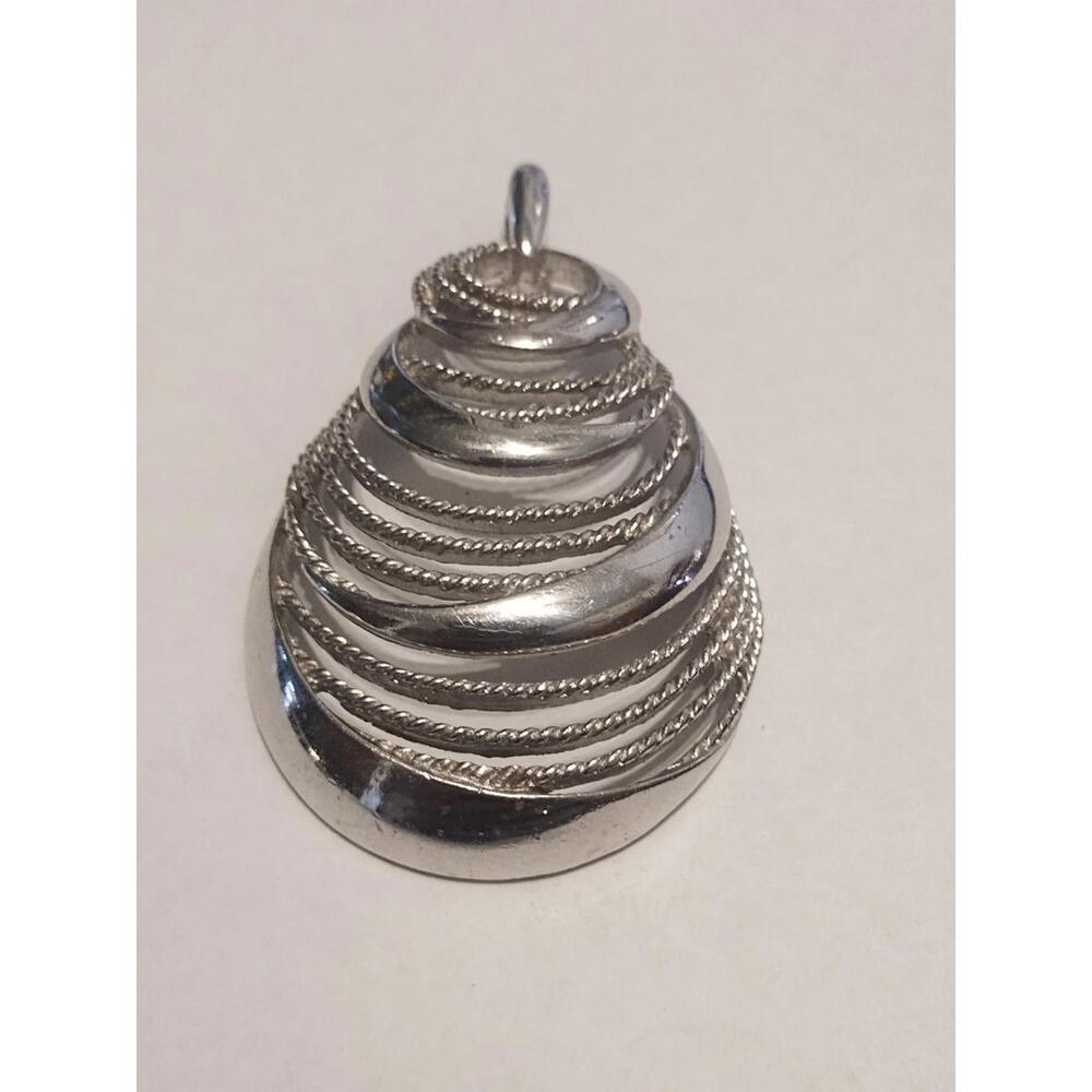 Vintage crown Trifari‎ pendant Spiral W/textured back